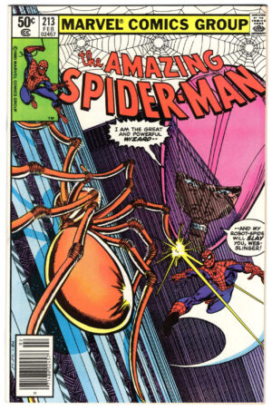 amazing spider man #213 (1981) newsstand edition raw nm